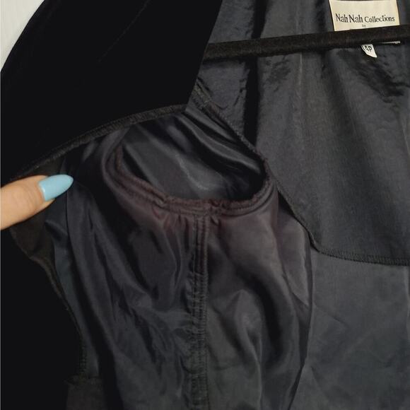 Vintage 90s Nah Nah Jonathan Tait Cropped Velvet Jacket 4P Bolero Flocked Floral - Picture 11 of 13